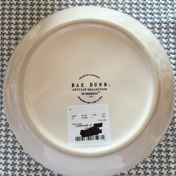 Rae Dunn White Ceramic Dinner Bowl with Chicken Design - Picture 2 of 4